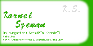 kornel szeman business card